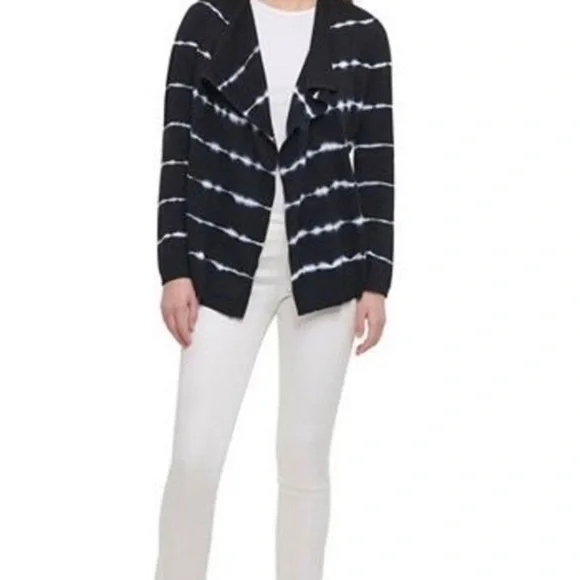 Calvin Klein Navy and White Cotton cardigan - Picture 5 of 5